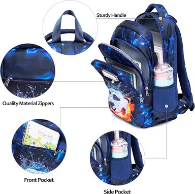 MOCHILA PARA NIÑOS Y NIÑAS, BOLSAS ESCOLARES PARA ADOLESCENTES, CONJUNTO DE MOCHILA ESCOLAR CON LONCHERA Y ESTUCHE PARA LÁPICES - 5