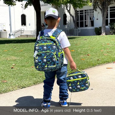 MOCHILA PARA NIÑOS Y NIÑAS, MOCHILA IDEAL PARA NIÑOS EN PREESCOLAR Y JARDÍN DE INFANTES, GALAXIA DINOSAURIO, 14L - 3