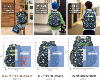 MOCHILA PARA NIÑOS Y NIÑAS, MOCHILA IDEAL PARA NIÑOS EN PREESCOLAR Y JARDÍN DE INFANTES, GALAXIA DINOSAURIO, 14L - 6