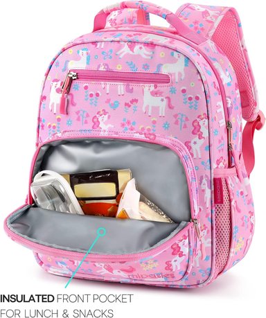 MOCHILA PARA NIÑOS Y NIÑAS, MOCHILA IDEAL PARA NIÑOS EN PREESCOLAR Y JARDÍN DE INFANTES, UNICORNIO DE FLORES, 14L - 4