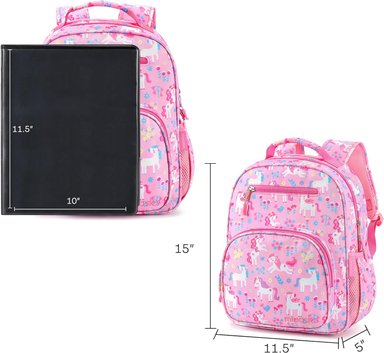 MOCHILA PARA NIÑOS Y NIÑAS, MOCHILA IDEAL PARA NIÑOS EN PREESCOLAR Y JARDÍN DE INFANTES, UNICORNIO DE FLORES, 14L - 6