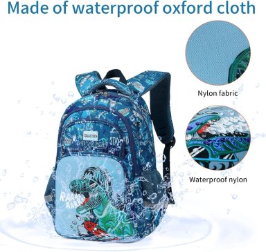 JUEGO DE 3 MOCHILAS DE DINOSAURIO PARA NIÑOS CON CAJA DE ALMUERZO, BOLSA DE LIBRO ESCOLAR PARA NIÑOS PRIMARIOS PREESCOLARES - 6