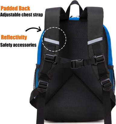 MOCHILA ESCOLAR PARA NIÑOS PEQUEÑOS PARA NIÑOS DE 3 A 6 AÑOS, AZUL 02, MODERNO - 5