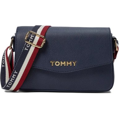 TOMMY HILFIGER | BOLSO CON SOLAPA REESE II DE PVC TEXTURIZADO CROSSBODY