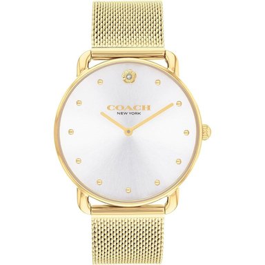 COACH RELOJ DISEÑO ELEGANTE ELLIOT DE CALIDAD PREMIUM CON DETALLE ICONICO RESISTENTE AL AGUA 36MM | ORO