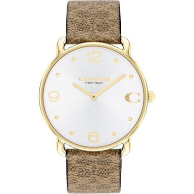 COACH RELOJ DISEÑO ELEGANTE ELLIOT DE CALIDAD PREMIUM PARA USO DIARIO RESISTENTE AL AGUA 36MM | ORO - MARRON