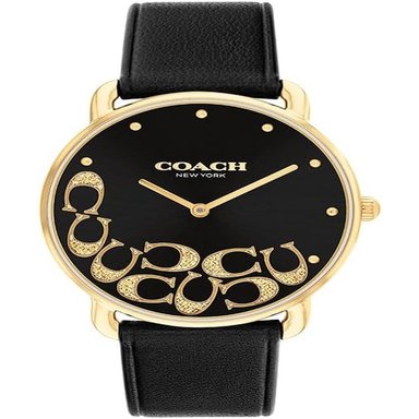 COACH RELOJ ELLIOT DISEÑO ELEGANTE CON SCATTER C'S ESTILO ATEMPORAL RESISTENTE AL AGUA 36MM | ORO - NEGRO