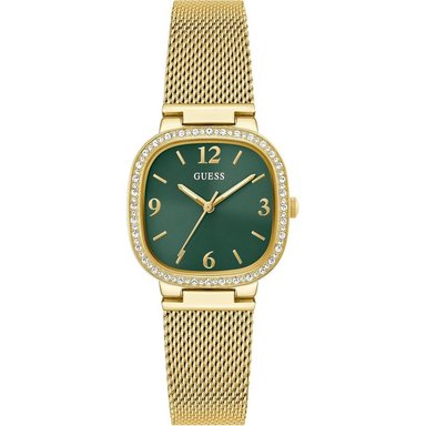 GUESS RELOJ DE PULSERA CUADRADO REDONDEADO | ORO - VERDE