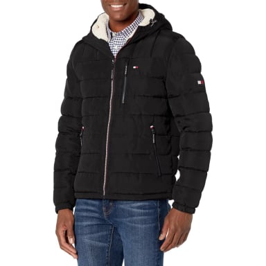 CASACA TOMMY HILFIGER ACOLCHADA RESISTENTE AL AGUA CON CAPUCHA PARA HOMBRE - 1