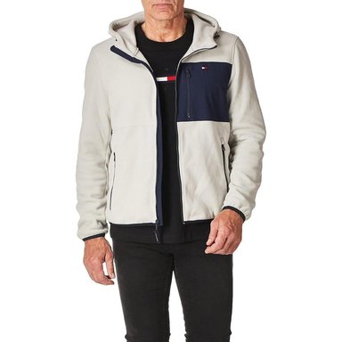 CASACA TOMMY HILFIGER DE FORRO POLAR CON CAPUCHA PARA HOMBRE - 1