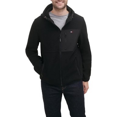 CASACA TOMMY HILFIGER DE FORRO POLAR CON CAPUCHA PARA HOMBRE