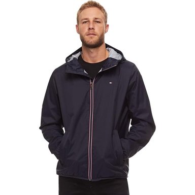 CASACA TOMMY HILFIGER IMPERMEABLE LIGERA CON CAPUCHA PARA HOMBRE