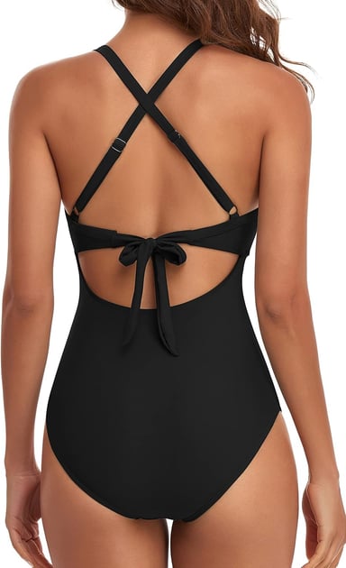 EOMENIE TRAJE DE BAÑO DE UNA PIEZA PARA MUJER CON CONTROL DE ABDOMEN, CINTURA ALTA, TRAJE DE BAÑO ENVOLVENTE DE 1 PIEZA - 4