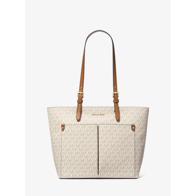 MICHAEL KORS BOLSO TOTE MEDIANO CON BOLSILLO Y LOGOTIPO DE JET SET | VAINILLA