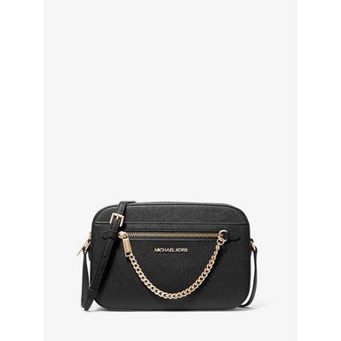 MICHAEL KORS BOLSO BANDOLERA GRANDE JET SET DE PIEL SAFFIANOS | NEGRO