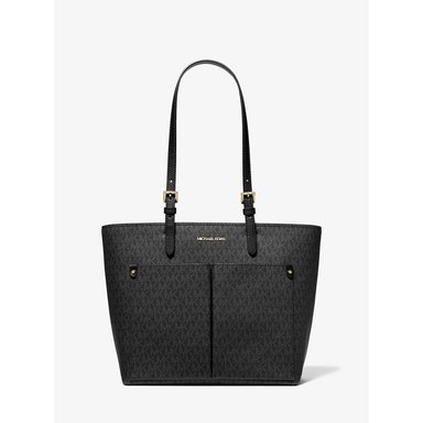 MICHAEL KORS BOLSO TOTE MEDIANO CON BOLSILLO Y LOGOTIPO DE JET SET | BLACK