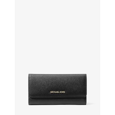MICHAEL KORS CARTERA DE VIAJE JET SET DE TRES PLIEGUES | NEGRO