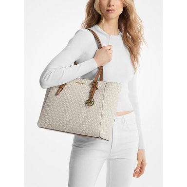 MICHAEL KORS BOLSO TOTE GRANDE 3 EN 1 CON LOGOTIPO DE CHARLOTTE | VAINILLA - 3