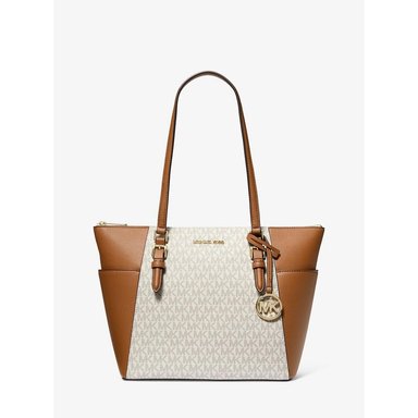 MICHAEL KORS BOLSO TOTE CHARLOTTE GRANDE DE CUERO | VAINILLA