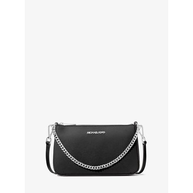 MICHAEL KORS BOLSO BANDOLERA MEDIANO JET SET DE PIEL SAFFIANO | NEGRO