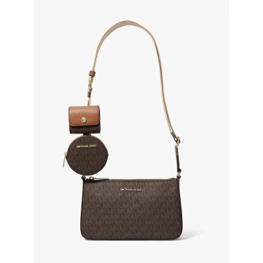 MICHAEL KORS BOLSO BANDOLERA DE JET SET Y FUNDA PARA APPLE AIRPODS | MARRÓN