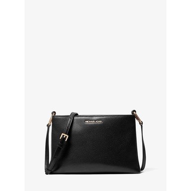 MICHAEL KORS BOLSO BANDOLERA MEDIANO TRISHA DE PIEL GRANULADA | NEGRO