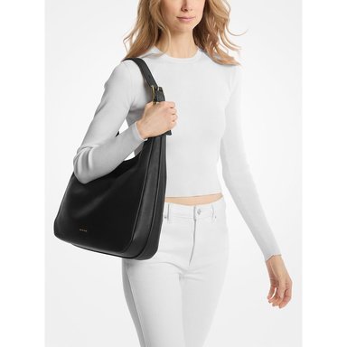 MICHAEL KORS BOLSO DE HOMBRO TIPO HOBO DE PIEL GRANULADA DE NOLITA | NEGRO - 3