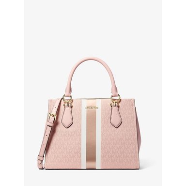 MICHAEL KORS BOLSO SATCHEL BOLSO CON RAYAS MARILYN | ROSADO