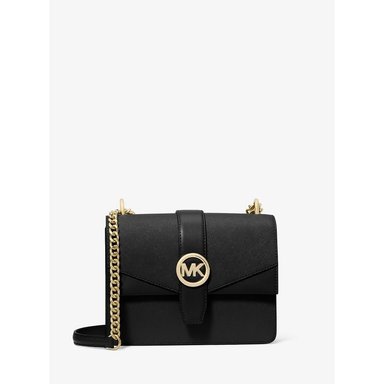 MICHAEL KORS BOLSO BANDOLERA GREENWICH DE PIEL SAFFIANO | NEGRO