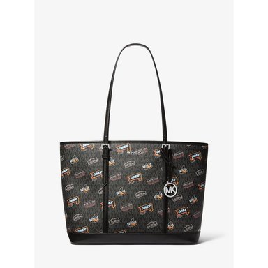 MICHAEL KORS BOLSO TOTE CON EL LOGOTIPO DE LA FIRMA IMPRESO DE JET SET | NEGRO