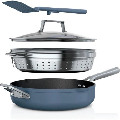 NINJA SARTÉN CW102BL FOODI NEVERSTICK POSSIBLE CON TAPA Y ACCESORIOS, 4 QT / 3,8 L | MACARON BLUE