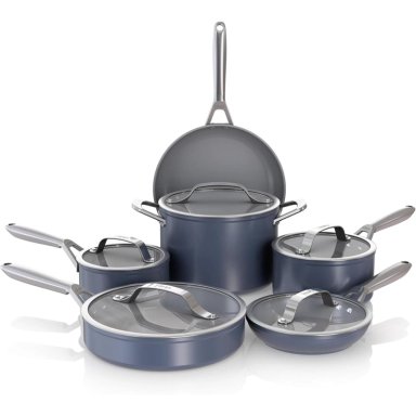NINJA SET COCINA CW39011MM CERAMIC PRO 11 PIEZAS, CERÁMICA ANTIADHERENTE | AZUL MEDIANOCHE