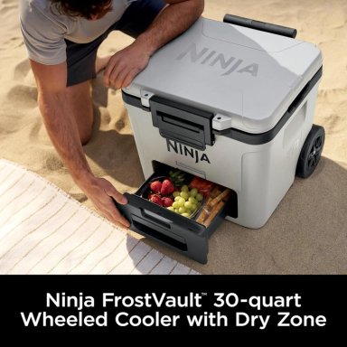 NINJA NEVERA PORTÁTIL FROSTVAULT FB230WH, CON RUEDAS Y CAJÓN SECO, 30 QT / 28,4 L | BLANCO - 2