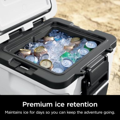 NINJA NEVERA PORTÁTIL FROSTVAULT FB230WH, CON RUEDAS Y CAJÓN SECO, 30 QT / 28,4 L | BLANCO - 4