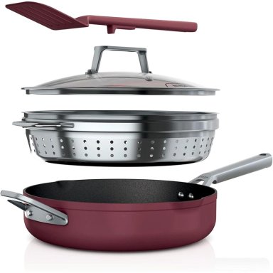 NINJA SARTÉN CW102RD FOODI NEVERSTICK POSSIBLE CON TAPA Y ACCESORIOS, 4 QT / 3,8 L | CHERRY TART