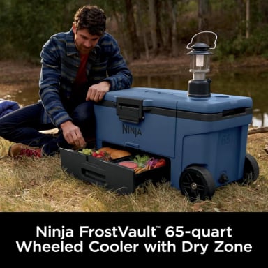 NINJA NEVERA PORTÁTIL FROSTVAULT FB265BL, CON RUEDAS Y CAJÓN SECO, 65 QT / 61,5 L | LAKESHORE BLUE - 2