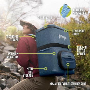 NINJA MOCHILA TÉRMICA FROSTVAULT GO CAN, 36 QT / 34,1 L | AZUL - 6