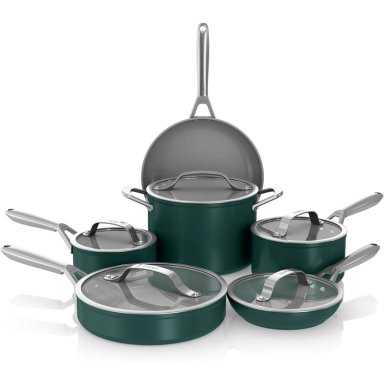 NINJA SET COCINA CW39011GN CERAMIC PRO 11 PIEZAS, CERÁMICA ANTIADHERENTE | VERDE