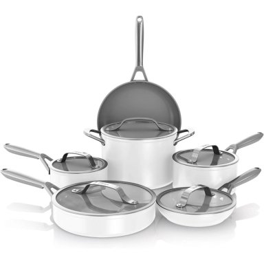 NINJA SET COCINA CW39011WH CERAMIC PRO 11 PIEZAS, CERÁMICA ANTIADHERENTE | BLANCO