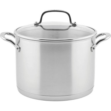 KITCHENAID OLLA SOPERA 7.6 L CON TAPA, ACERO INOXIDABLE CEPILLADO BASE 3 CAPAS