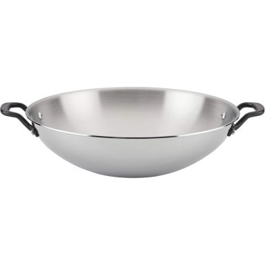 KITCHENAID WOK 38 CM, ACERO INOXIDABLE 5 CAPAS COMPATIBLE | PULIDO