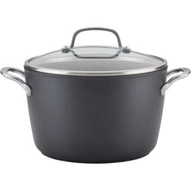 KITCHENAID OLLA 7.6 L CON TAPA, INDUCCIÓN ANODIZADA DURA | NEGRO MATE