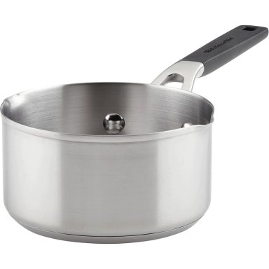 KITCHENAID CACEROLA 0.9 L CON PICOS VERTEDORES, ACERO INOXIDABLE CEPILLADO