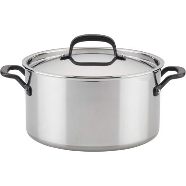 KITCHENAID OLLA SOPERA 7.6 L CON TAPA, ACERO INOXIDABLE PULIDO 5 CAPAS