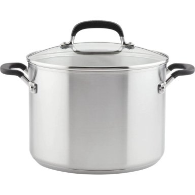 KITCHENAID OLLA 7.6 L CON TAPA Y MARCAS DE MEDICIÓN, ACERO INOXIDABLE CEPILLADO