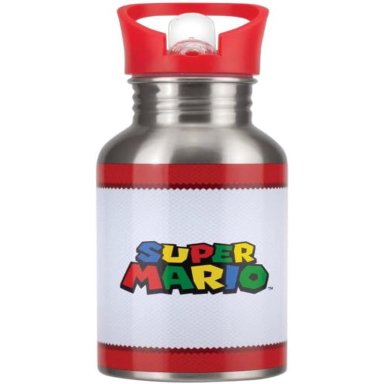 PALADONE SUPER MARIO, BOTELLA METÁLICA CON PAJILLA 500 ML OFICIAL