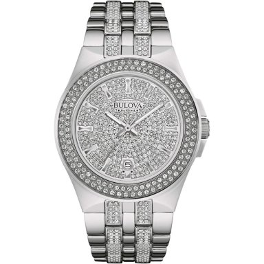 BULOVA RELOJ PARA HOMBRE DE ACERO INOXIDABLE CON CUARZO Y CRISTALES | PLATA