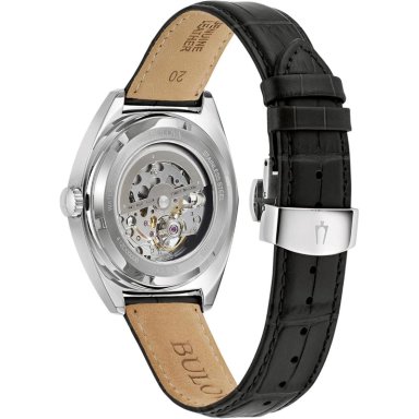 BULOVA RELOJ CLÁSICO HOMBRE 3 AGUJAS CORREA CUERO ESFERA ESQUELETIZADA | NEGRO - 3