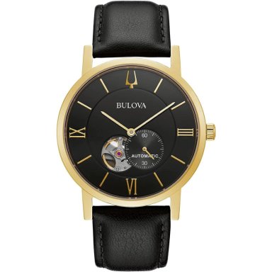 BULOVA RELOJ CLÁSICO VESTIR HOMBRE AUTOMÁTICO 3 AGUJAS 21 JOYAS APERTURA | NEGRO