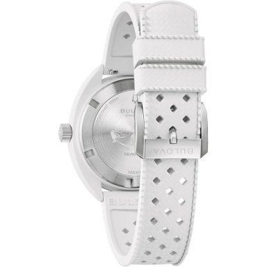 BULOVA RELOJ OCEANOGRAPHER SNORKEL AMAZON CUARZO 3 AGUJAS CERÁMICA CAUCHO | BLANCO - 3